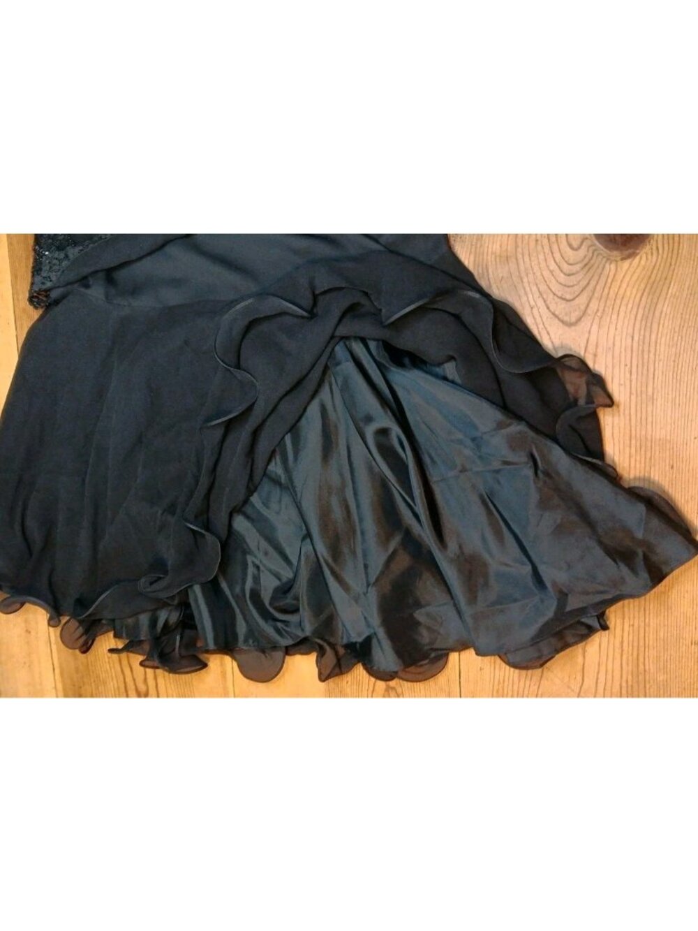 Vtg Gazzelle Ciampi Magali Evening Silk Dress Women 14  Beaded Midi Sheer Sleeve - Picture 4 of 7